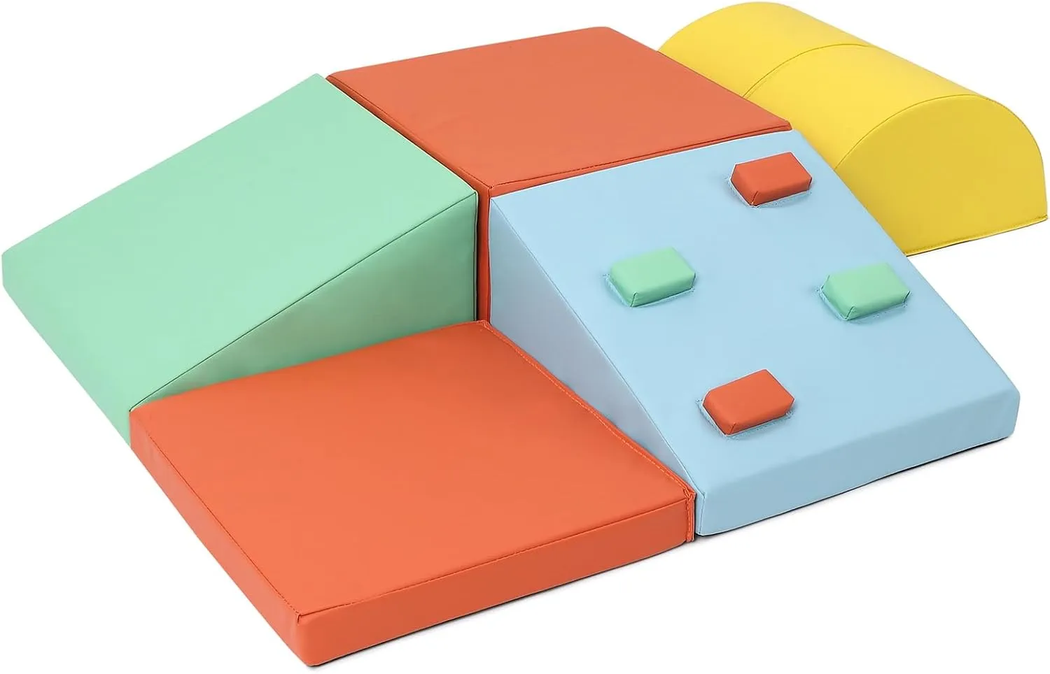 Leather Toddler Climbing Toys, Lightweight Indoor Climbing Set for seventeenth extra Crawling and Sliding, Colorful Play Equipment for Infants, Preschools, Toddlers 5-Piece Foam Climbing Blocks, Pu 