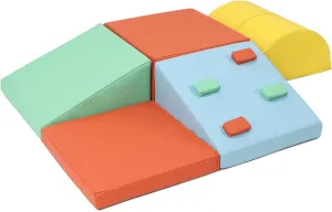 Leather Toddler Climbing Toys, Lightweight Indoor Climbing Set for seventeenth extra Crawling and Sliding, Colorful Play Equipment for Infants, Preschools, Toddlers 5-Piece Foam Climbing Blocks, Pu 