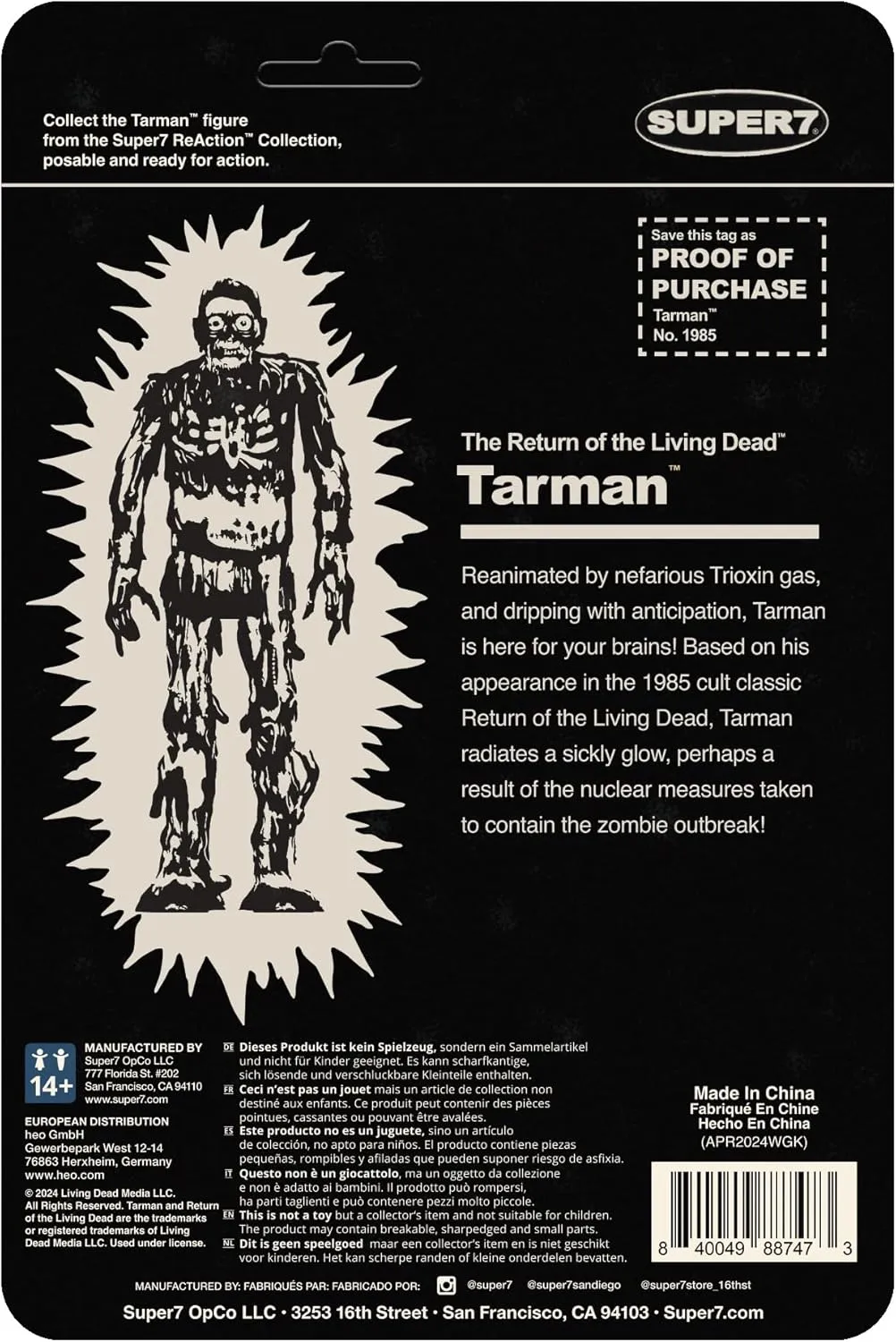 Living Dead Action Figure Classic Horror Collectibles and Retro Toys Super7 Return of The Living Dead Tarman (Monster Glow) - 3.75" Return fake constraint of The 