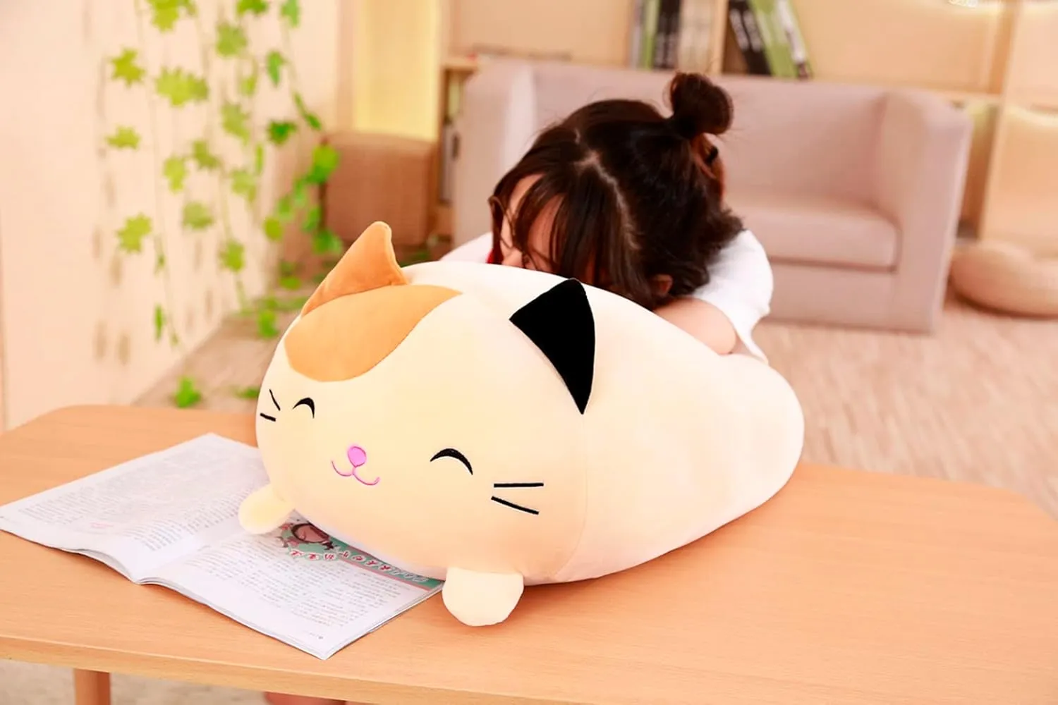 Long Plush Tabby Cat Stuffed Animal Tabby Cat Hugging Pillow Cuddly Tabby Cat Pillow Plushies Toy Tabby Catgy Huggable heredity sponsor Anime Gifts for Kids And Lovers In Birthday, Valentines, Christmas 24 Inch 