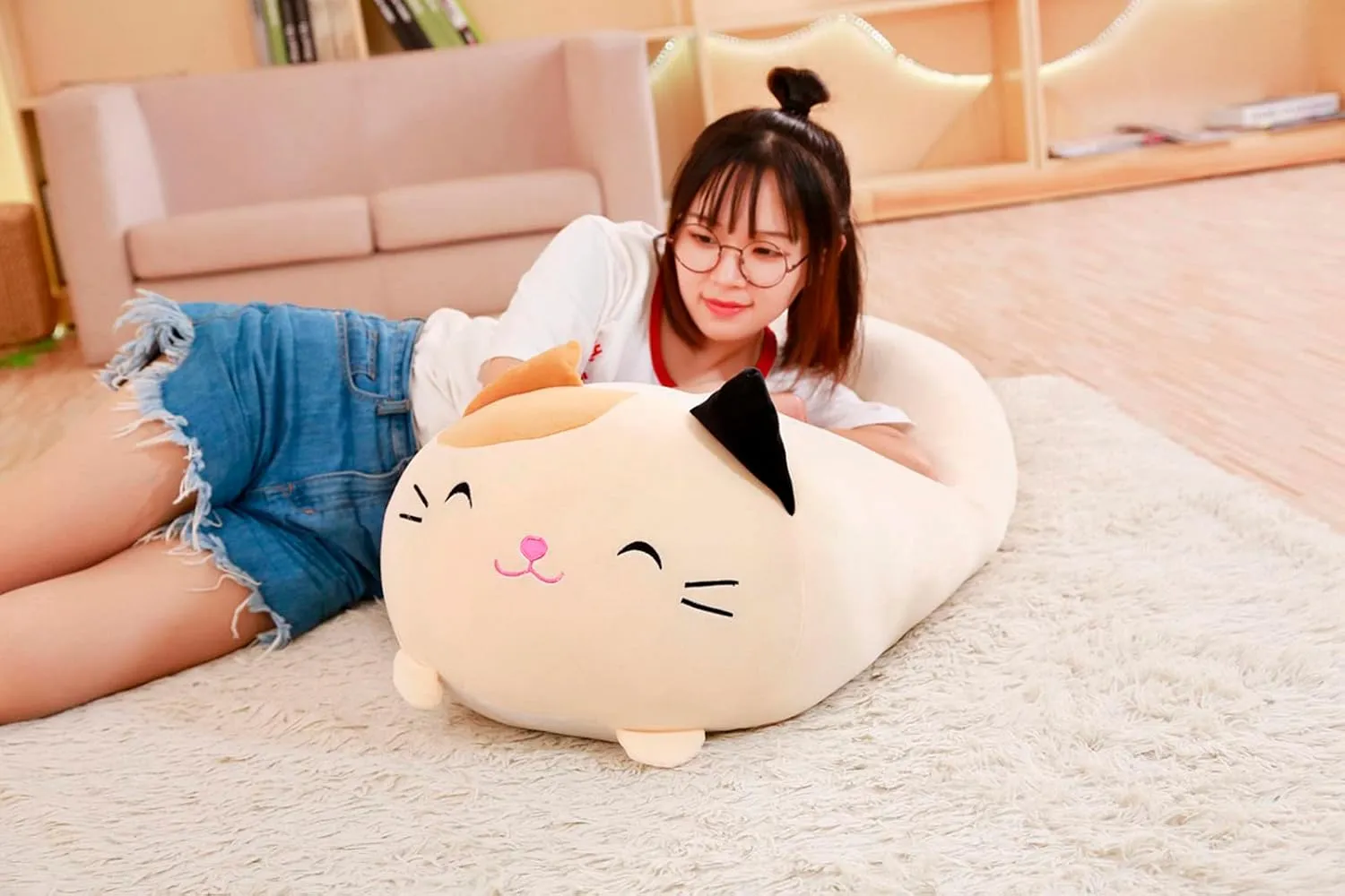 Long Plush Tabby Cat Stuffed Animal Tabby Cat Hugging Pillow Cuddly Tabby Cat Pillow Plushies Toy Tabby Catgy Huggable heredity sponsor Anime Gifts for Kids And Lovers In Birthday, Valentines, Christmas 24 Inch 