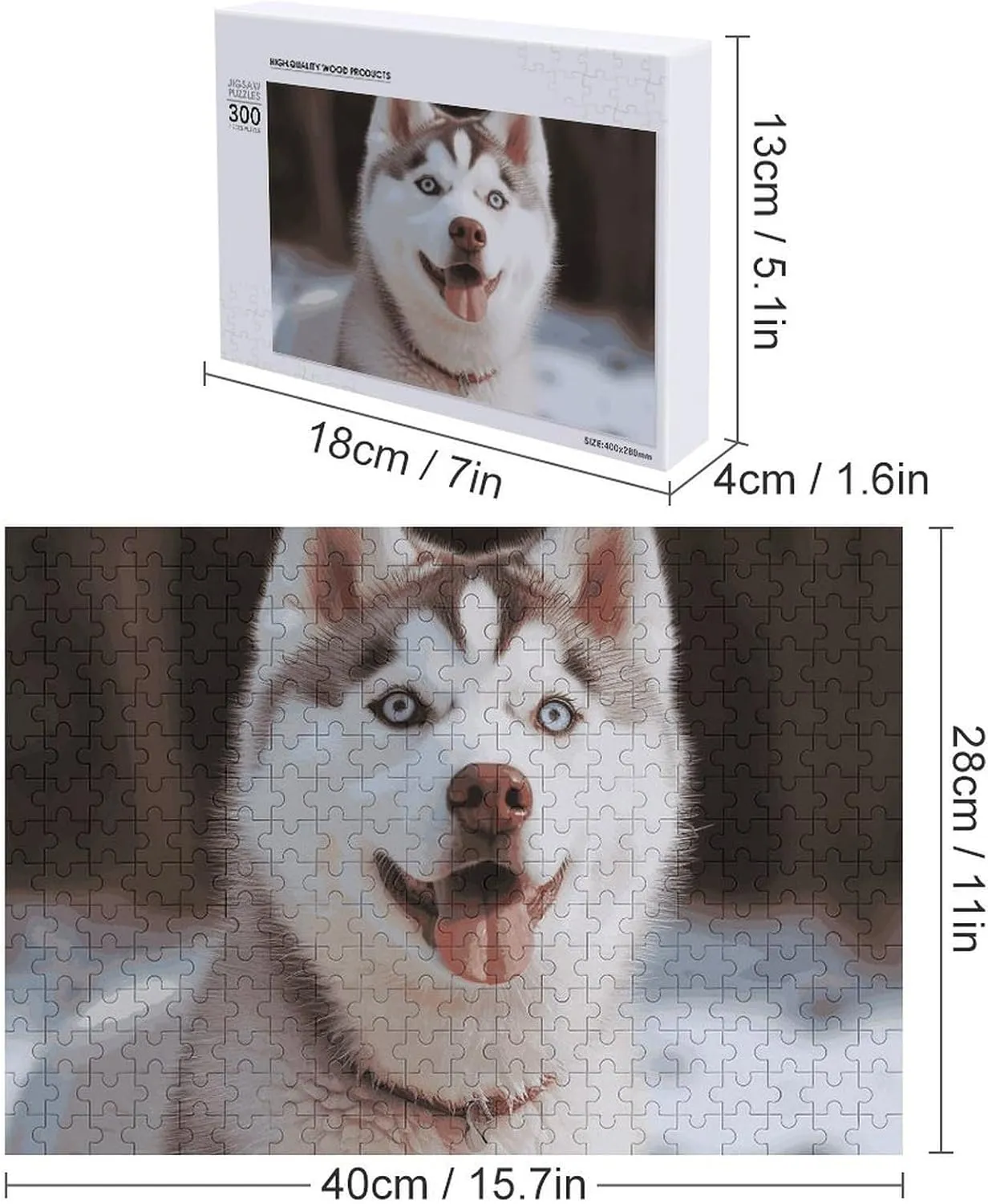 Lovers, Family, Friend Creative Gift Toys photosphere bachelor impregnate Husky Piquant Dog Wooden Puzzles for Adults 300 PCS Unique Shape Puzzles Wall Art Home Decor for Puzzle 