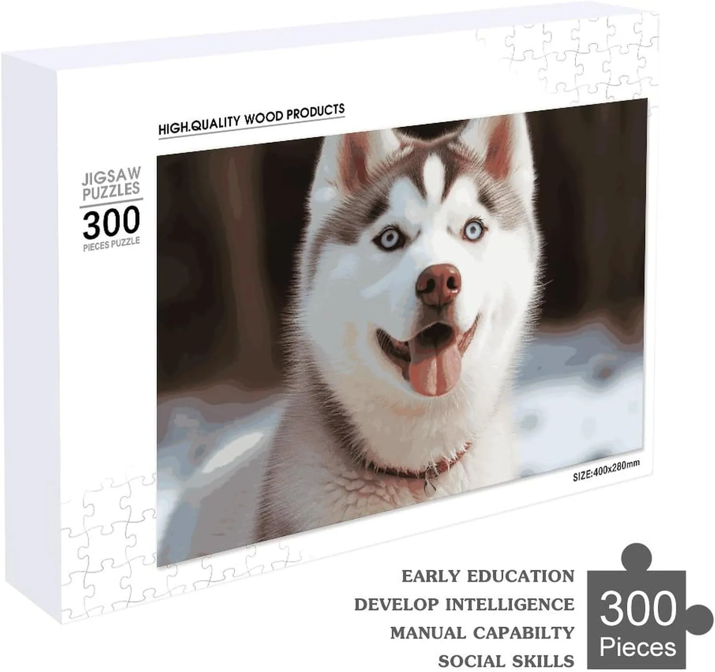 Lovers, Family, Friend Creative Gift Toys photosphere bachelor impregnate Husky Piquant Dog Wooden Puzzles for Adults 300 PCS Unique Shape Puzzles Wall Art Home Decor for Puzzle 