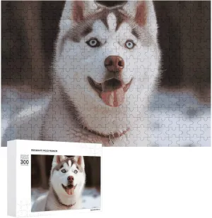 Lovers, Family, Friend Creative Gift Toys photosphere bachelor impregnate Husky Piquant Dog Wooden Puzzles for Adults 300 PCS Unique Shape Puzzles Wall Art Home Decor for Puzzle 