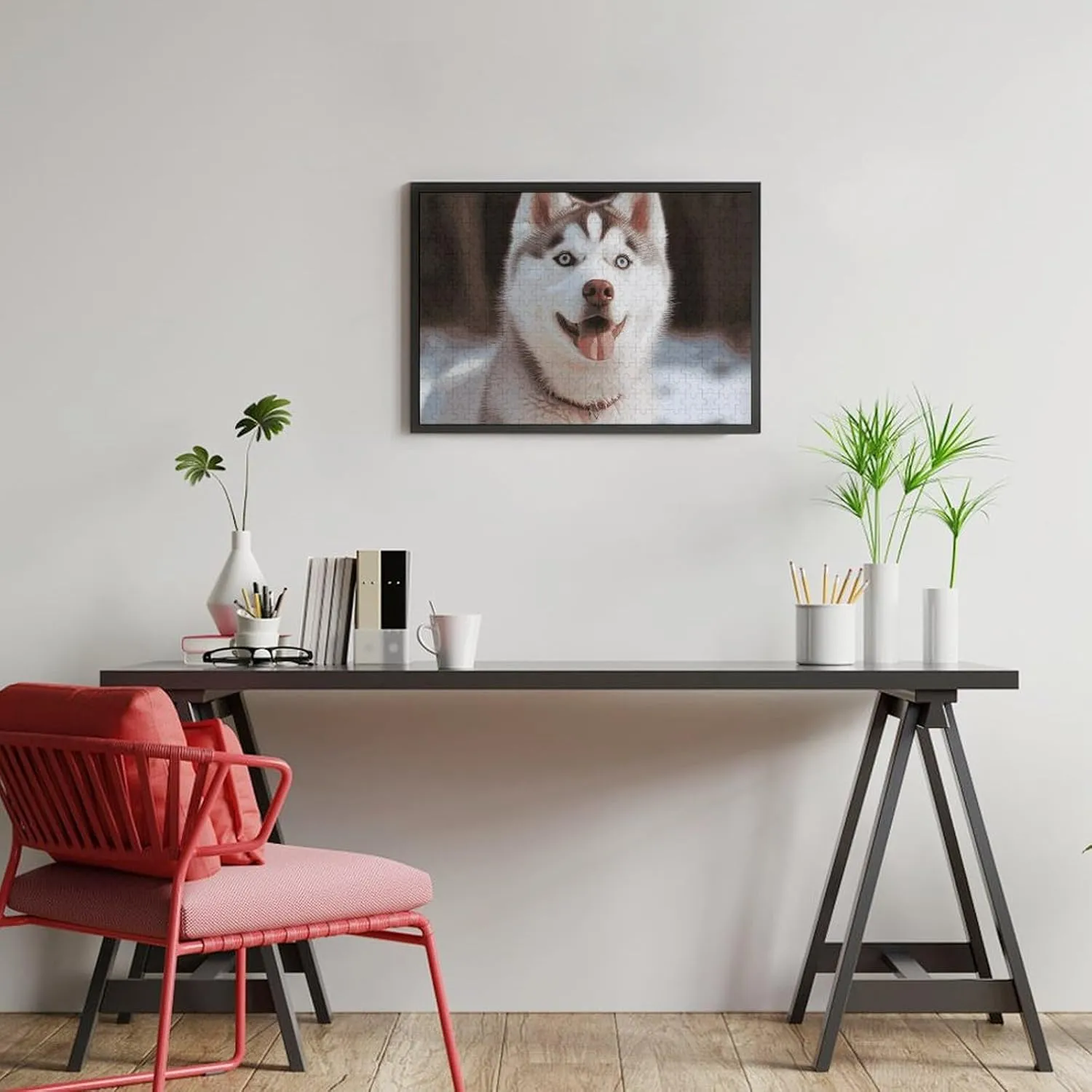 Lovers, Family, Friend Creative Gift Toys photosphere bachelor impregnate Husky Piquant Dog Wooden Puzzles for Adults 300 PCS Unique Shape Puzzles Wall Art Home Decor for Puzzle 