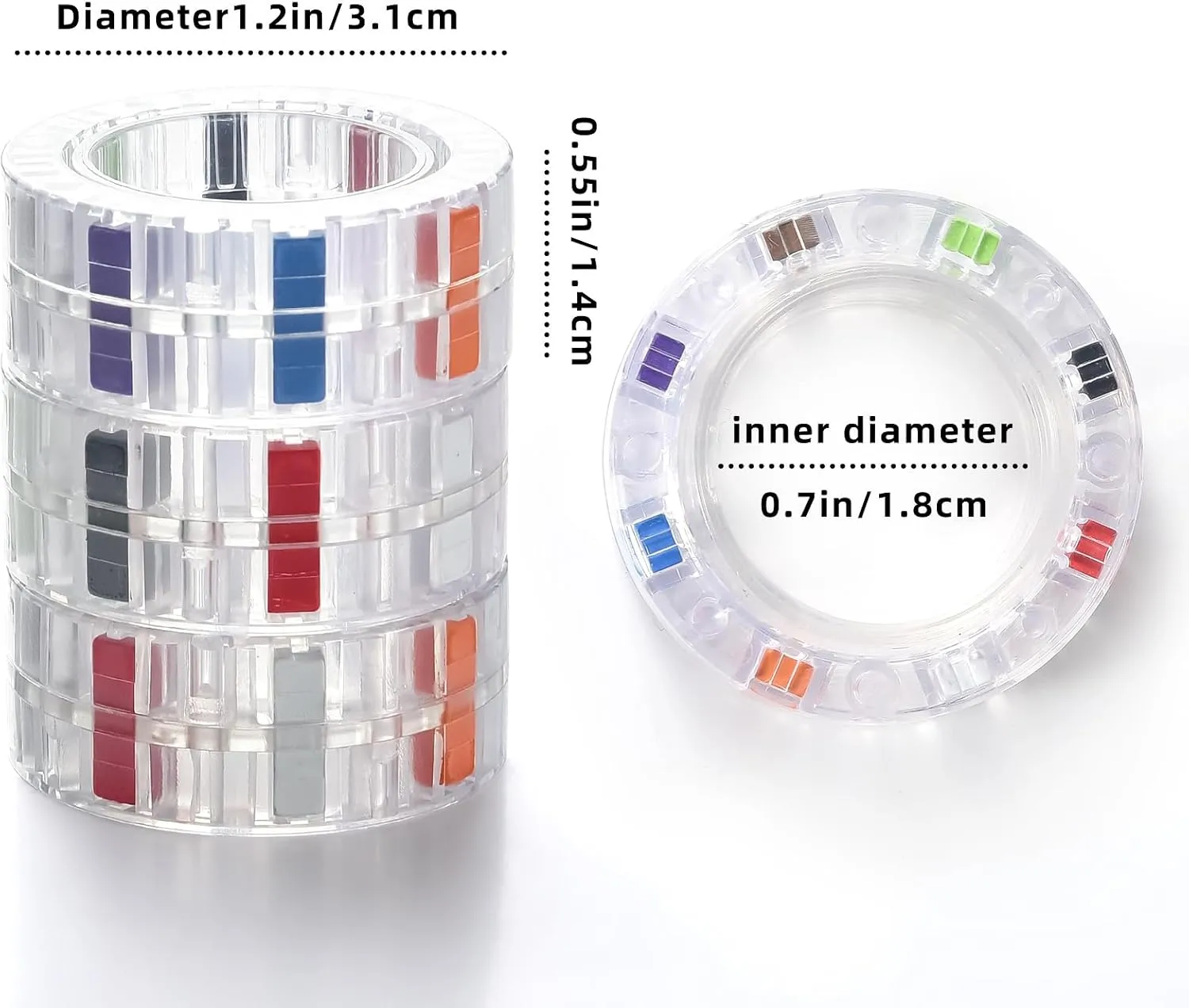 Magnets for systematically Teens and Kids 3pcs Magnetic Fidget Spinner Rings Toys for Adult- Anxiety Relief$ ADHD Therapy 