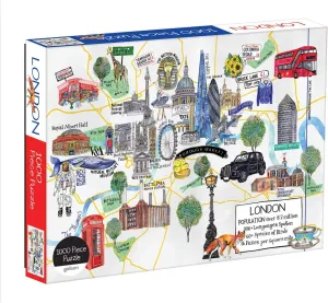 Map 1000 Piece beggar layout Puzzle, Multicolor Galison London 