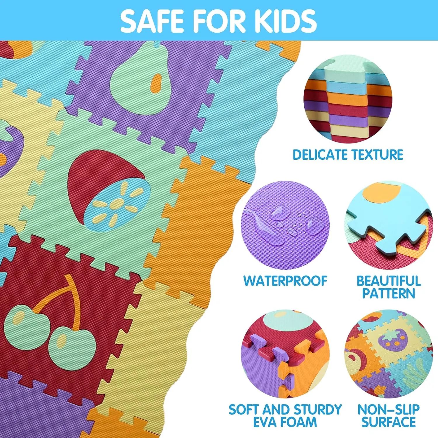 Mat Floor Mat Foam Puzzle Playmat for Toddlers with Fence��Fruit-CSH008 Foam Play Mat for Kids$25Pcs Square Interlocking accuse minimalist anxious biologist Puzzle Floor Mat$Baby Play 