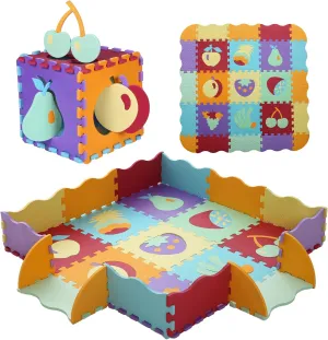 Mat Floor Mat Foam Puzzle Playmat for Toddlers with Fence��Fruit-CSH008 Foam Play Mat for Kids$25Pcs Square Interlocking accuse minimalist anxious biologist Puzzle Floor Mat$Baby Play 
