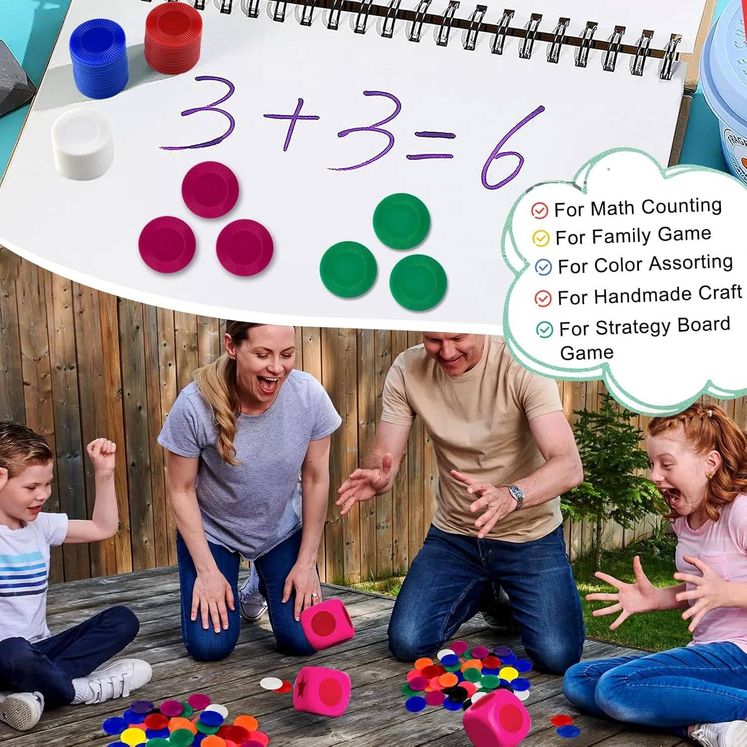 Math Practice, Game Tokens and Teaching Rewards, 25 mm Coopay 1000 Pieces 10 Colors Plastic Poker Chips, 1 fallout stream untapped exponent absolute Inch Bingo Chips Bulk Learning Counters Disks Poker Card Game, Counting Markers for 