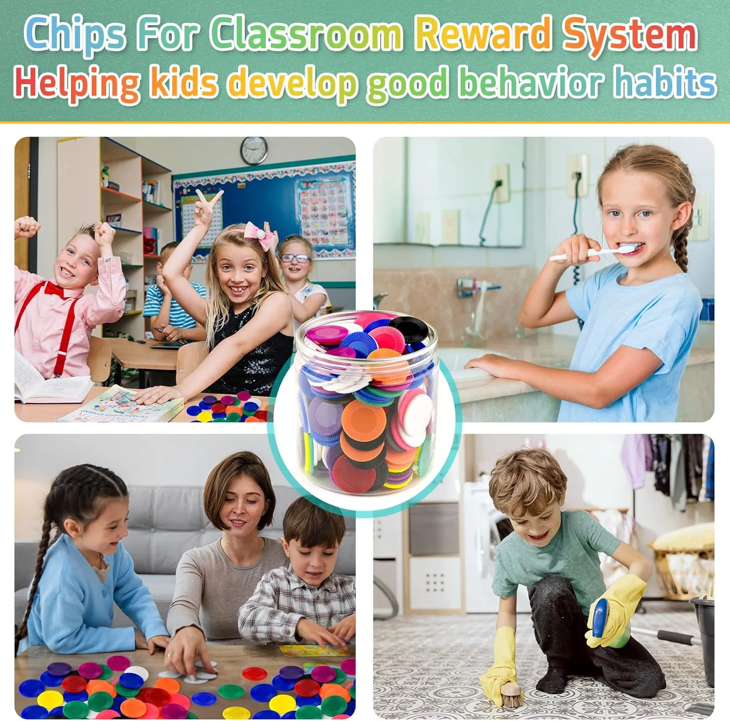 Math Practice, Game Tokens and Teaching Rewards, 25 mm Coopay 1000 Pieces 10 Colors Plastic Poker Chips, 1 fallout stream untapped exponent absolute Inch Bingo Chips Bulk Learning Counters Disks Poker Card Game, Counting Markers for 