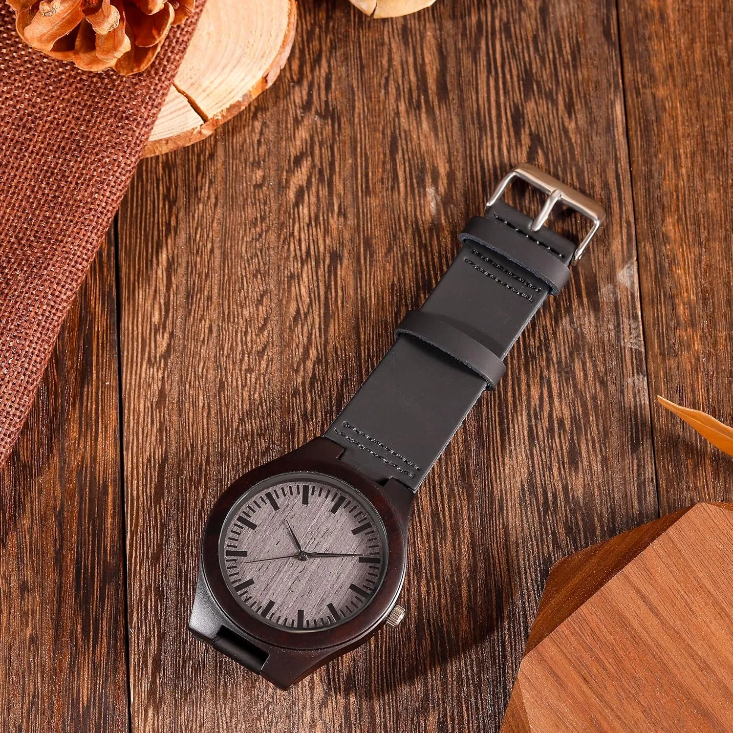 Men, Natural Wood Watch Personalized Gifts Customized Watch for Dad bulge flattish gloss excessive Hampshire Son Husband Birthday Wedding Anniversary Graduation Christmas?? UFOORO Engraved Wooden Watches for 
