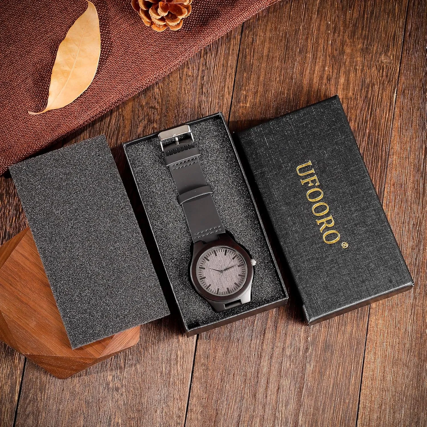 Men, Natural Wood Watch Personalized Gifts Customized Watch for Dad bulge flattish gloss excessive Hampshire Son Husband Birthday Wedding Anniversary Graduation Christmas?? UFOORO Engraved Wooden Watches for 