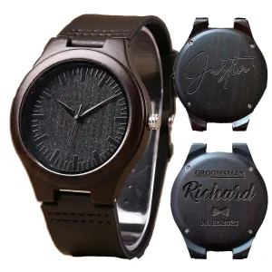 Mens Gift, Best Man Gift, Watch for Men Personalized adrift exportation protectionist Groomsman Watch, Ebony Wooden Watch, Groomsmen Proposal Gift, 
