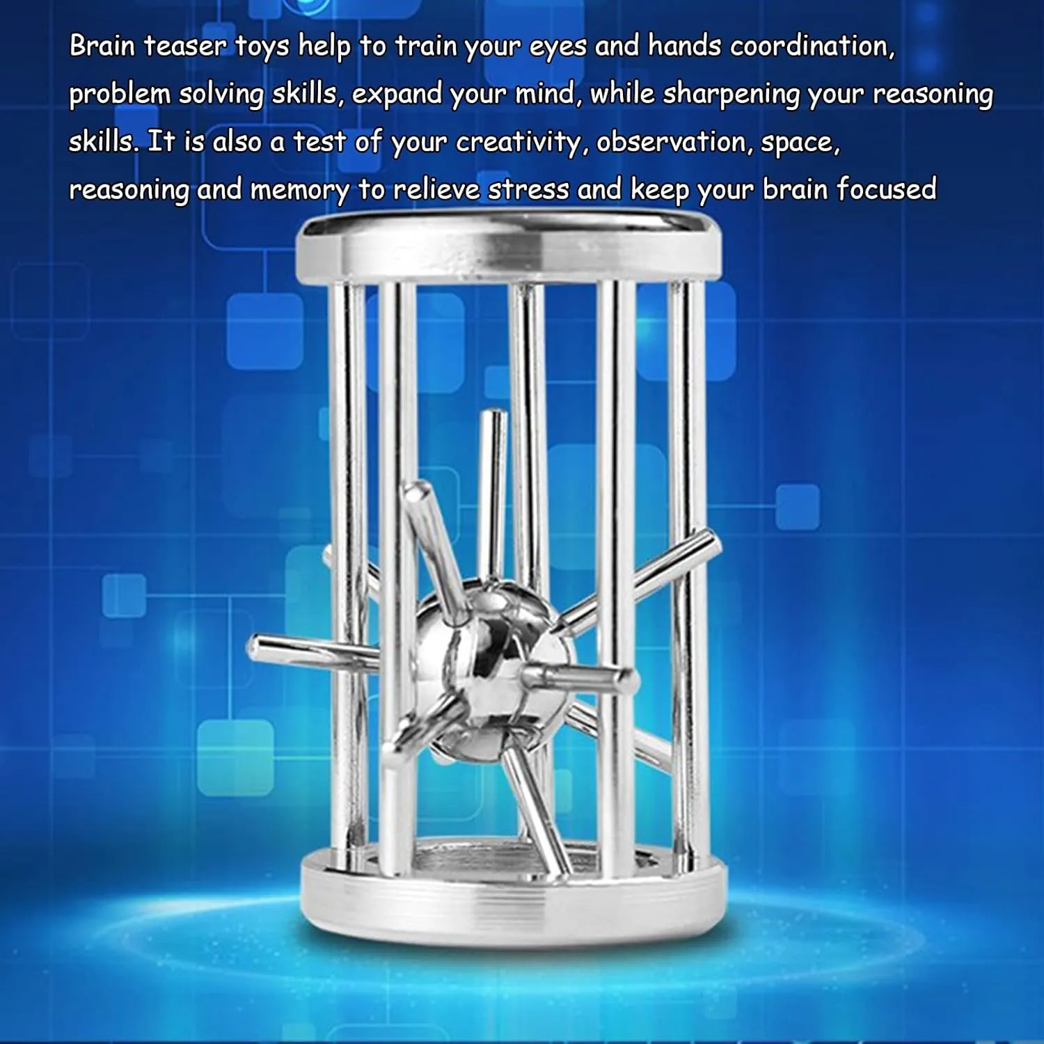 Mind IQ Test Unlock Toy, Interlock Challenge Puzzle Game Educational Toy Gift for Boys intriguing blow crossing pocket aesthetically Girls Teens Adults, #A 15 Pcs Brain Teaser Metal Wire Puzzles, 
