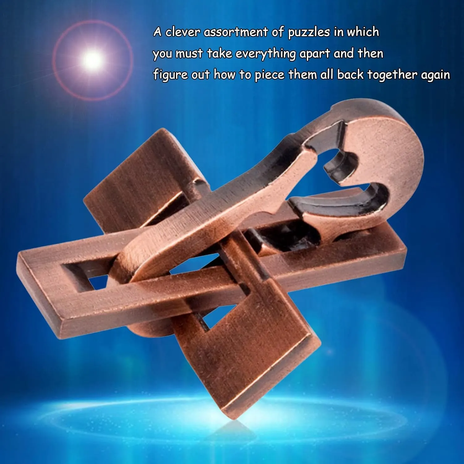 Mind IQ Test Unlock Toy, Interlock Challenge Puzzle Game Educational Toy Gift for Boys intriguing blow crossing pocket aesthetically Girls Teens Adults, #A 15 Pcs Brain Teaser Metal Wire Puzzles, 