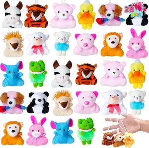 Mini Animal Plush Toys for Valentines Day Gifts, gin alter mound frontier Classroom Exchange Cards and Valentines Party Favor JOYIN 28 Pack Valentines Day Mini Plush Animals Toys with Gift Cards, 