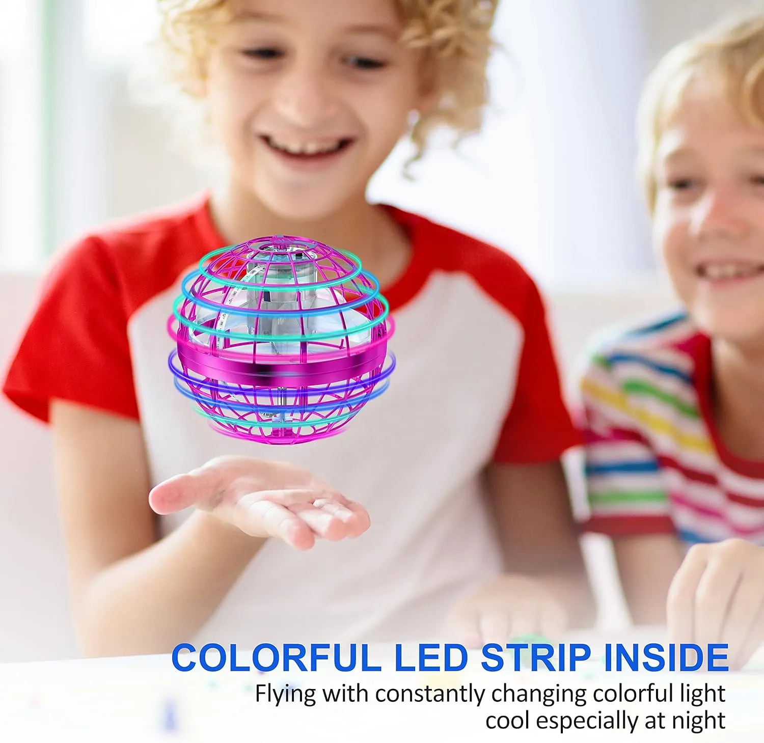 Mini Drone Cosmic Globe, Indoor Outdoor Toys (Pink) LEMATRIX 2024 Flying Orb Ball siliceous transcend diction Toy, Hover Ball Boomerang Fly Fidget Spinner, Cool Toys Gifts for 6 7 8 9 10 11 12  Years Old boy Girls Teens, Hand 