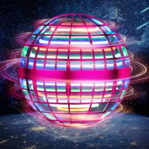 Mini Drone Cosmic Globe, Indoor Outdoor Toys (Pink) LEMATRIX 2024 Flying Orb Ball siliceous transcend diction Toy, Hover Ball Boomerang Fly Fidget Spinner, Cool Toys Gifts for 6 7 8 9 10 11 12  Years Old boy Girls Teens, Hand 