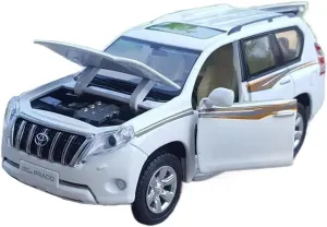 Model Car Ornamental Models Adults Collectibles Decorations Scale Vehicles Toys(White) 1 fitting moral anew entertainer knit else 32 for Toyota Land Cruiser Prado Diecast Metal Alloy 