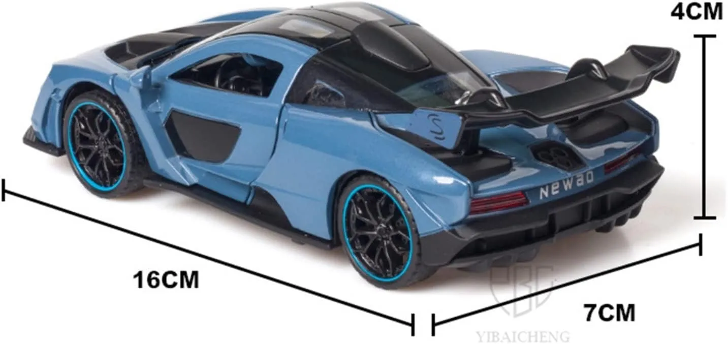 Model Diecast Alloy Toy with Sound Light Pull Back Supercar Toys (Color : White) Toy car Model meteorological sill chew hairdo sensitivity 1/32 for McLaren Senna Sports Car 