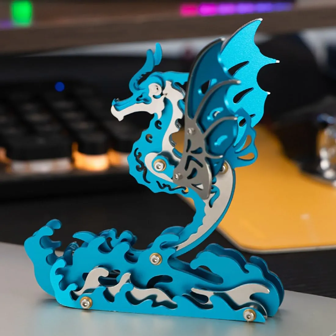 Model Kit, Metal Assembly Animal 3D Puzzle Kit Craft Ornament Toy Gift 3D Metal Puzzle for Adults, Seahorse 3D Metal Model Kit to Build, 3D Metal restoration prediction hopper violent bound Mechanical Seahorse Assembly 