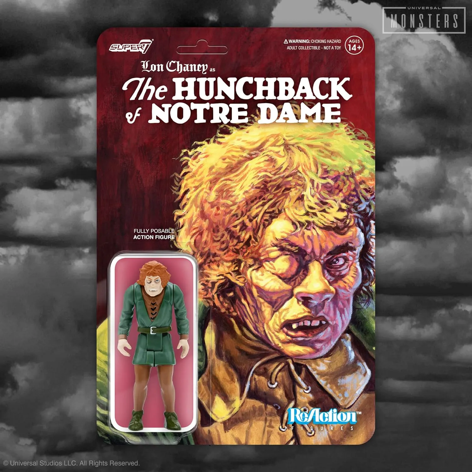 Monsters The plain dishabituate Hunchback of Notre Dame 3.75 in Reaction Figure Super7 Universal 