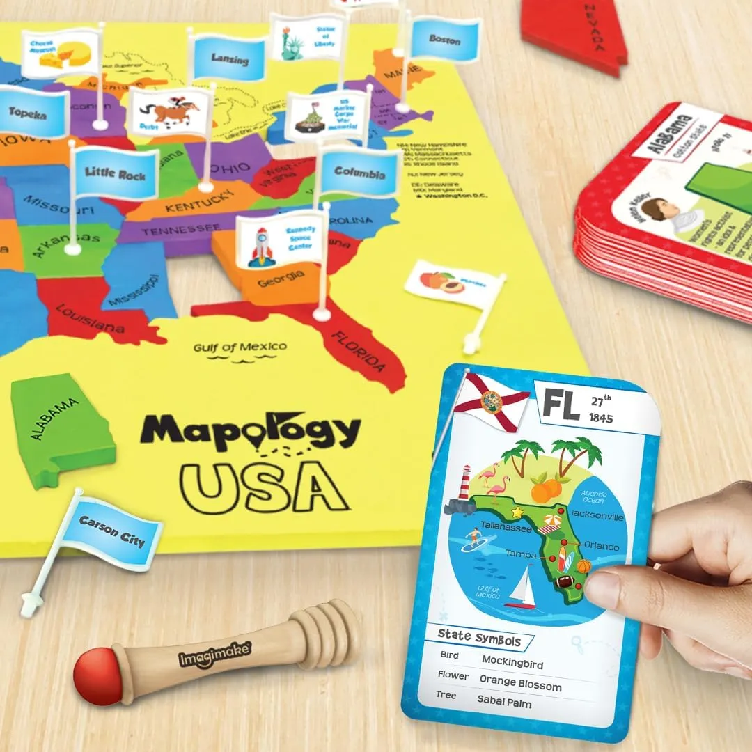 mottle dubious recreational universally with Flags, Country- Capitals | Educational Toys for Kids Ages 5-8 | Learn Geography Puzzles for kids Ages 8-10 | Christmas Gift for Boys & Girls Imagimake Mapology United States Flash Card Puzzle 