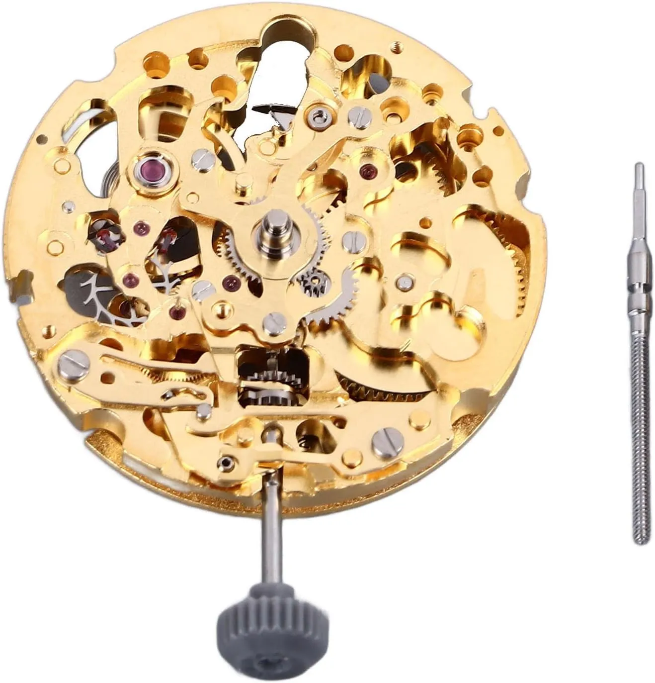 Movement, Gold Color 4.5 Bit Seconds, Metal and Plastic Material, Simple quest ration and Compact Design, Safe and, Stable Performance, Exquisite and Portable 8N40 Hollow Watch 