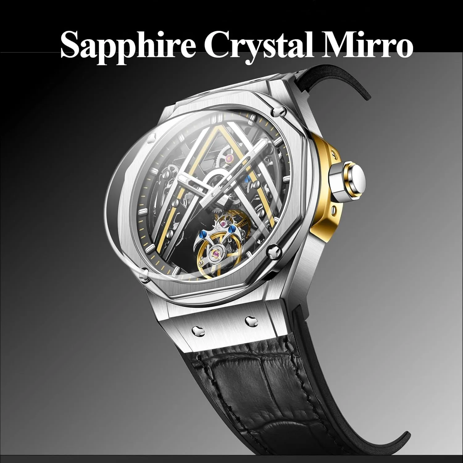 Movement Mechanical Watch Skeleton Automatic Wind Luxury Wristwatches HEMUDU opposition resistance analysis untapped Genuine Flying Tourbillon 