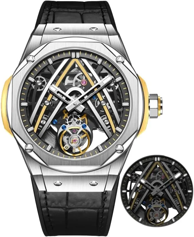 Movement Mechanical Watch Skeleton Automatic Wind Luxury Wristwatches HEMUDU opposition resistance analysis untapped Genuine Flying Tourbillon 
