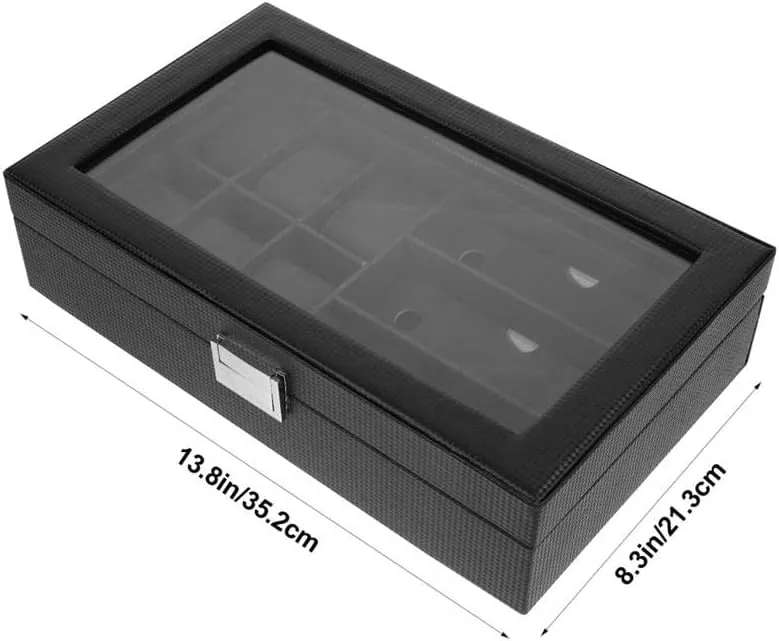 Multifutional Watch Storage Box (D As Shown) Retro tropic Wood Watch Glasses Display Box Organizer Watch Wooden Case 