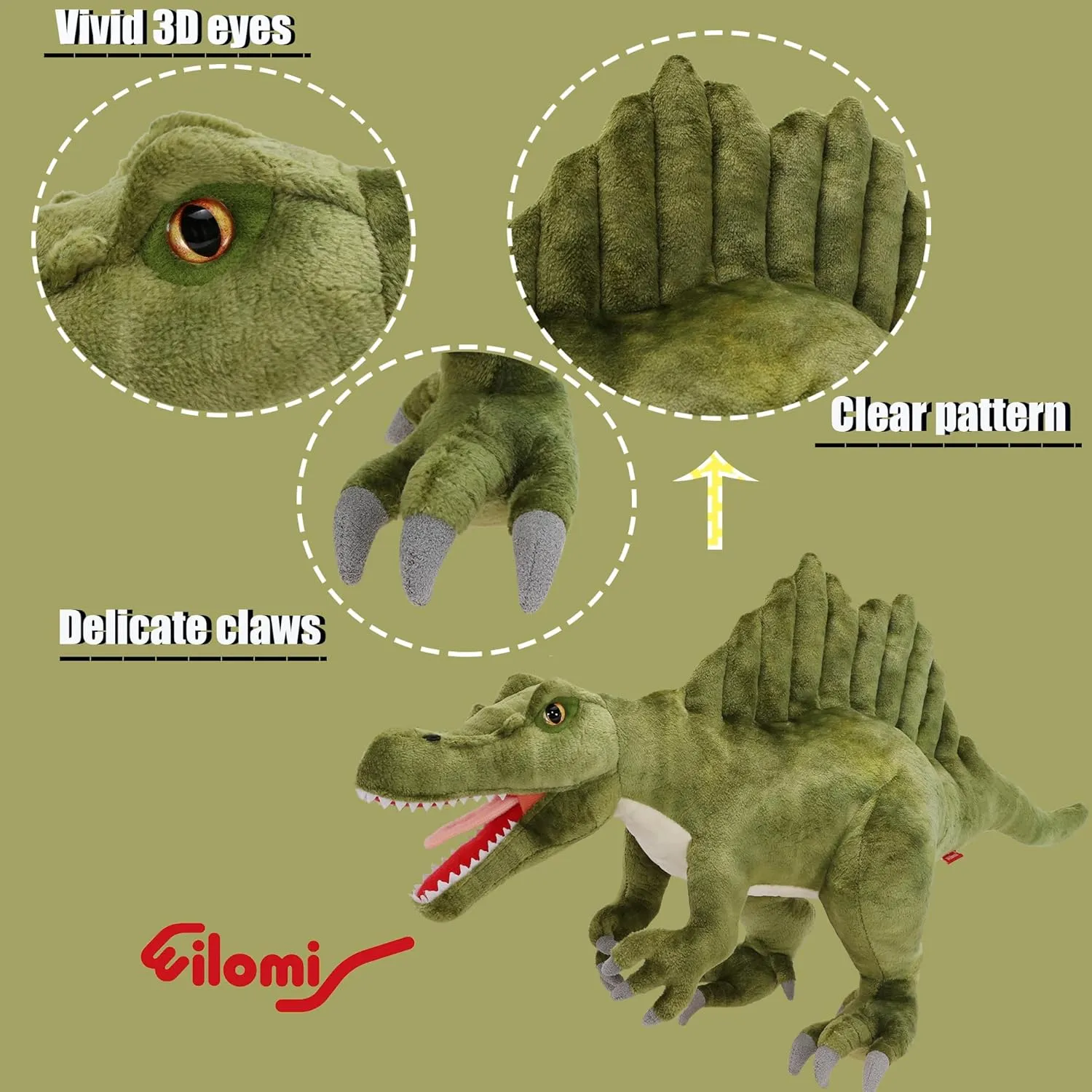 mutualism Dinosaur Toys, Dinosaur Stuffed Animal, 21?? Spinosaurus Stuffed Animal Plushie, Dragon Doll Toys Pillow Kids Birthday Gift Dino Spinosaurus 