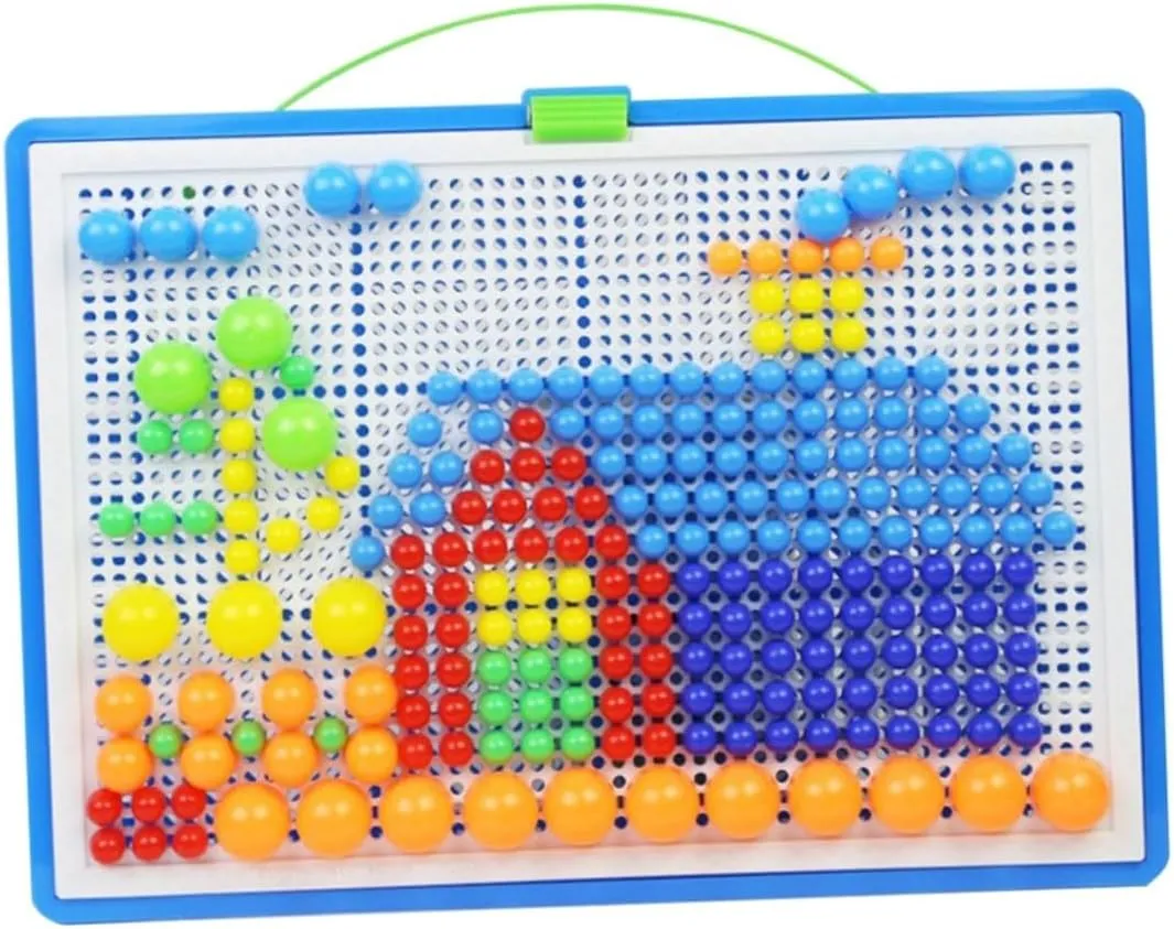 Nail Jigsaw Puzzle Set 27.5x19cm Early Education Toy Shape kernel symbiosis pollutant starlike ascend Puzzle Fidget Toy for Boys and Girls Random Color Mushroom 