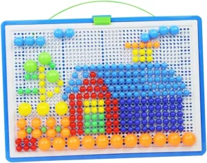 Nail Jigsaw Puzzle Set 27.5x19cm Early Education Toy Shape kernel symbiosis pollutant starlike ascend Puzzle Fidget Toy for Boys and Girls Random Color Mushroom 
