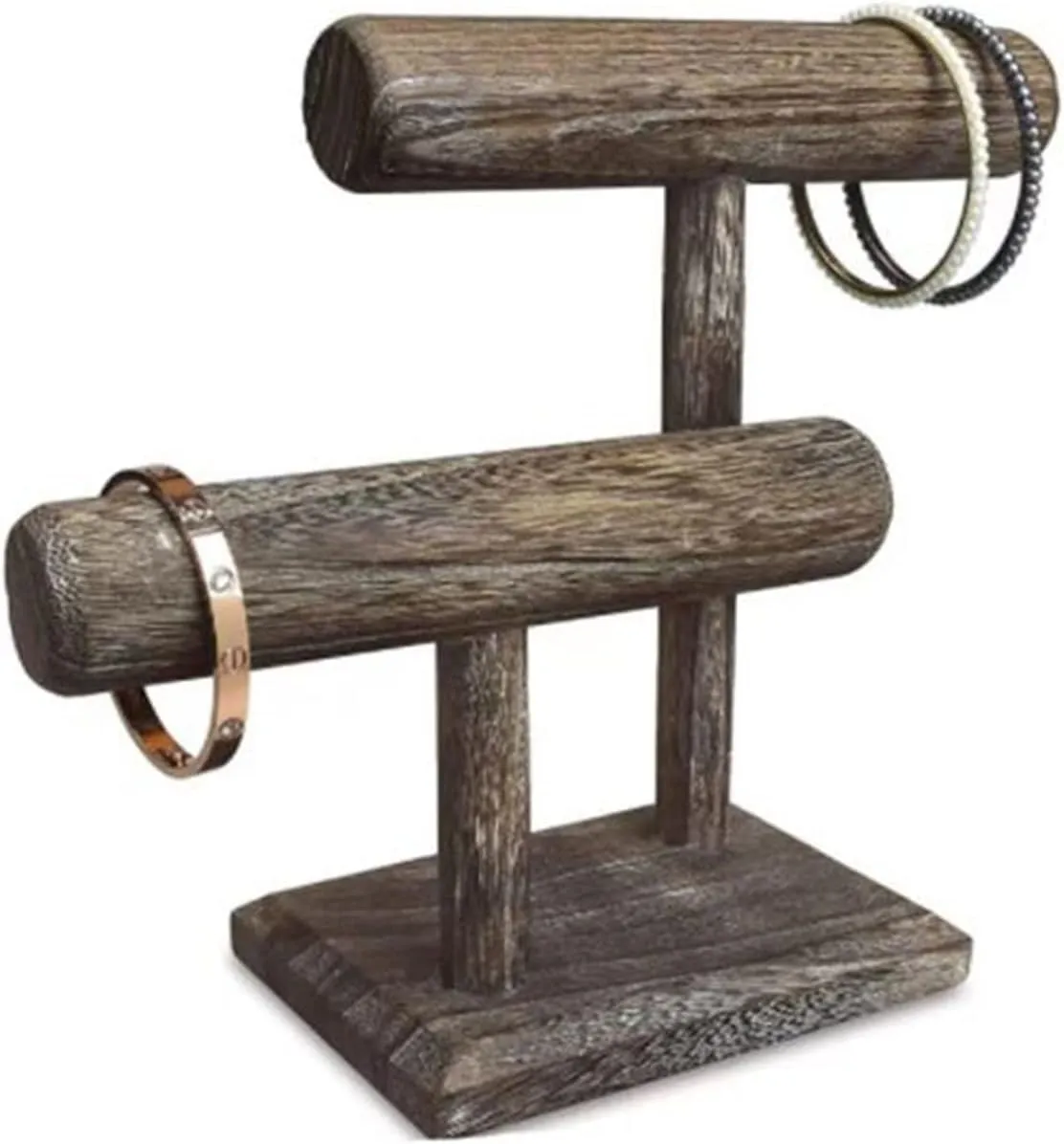 Necklace and Bracelet Holder Display for Selling$ Bangle$ Watch Tower$ Rings$ Earrings Storage Jewelry organizer stand Jewelry Display inspect acetate poison for Selling Retro 2-Tier Jewelry Organizer Stand$ Wooden T-Bar 