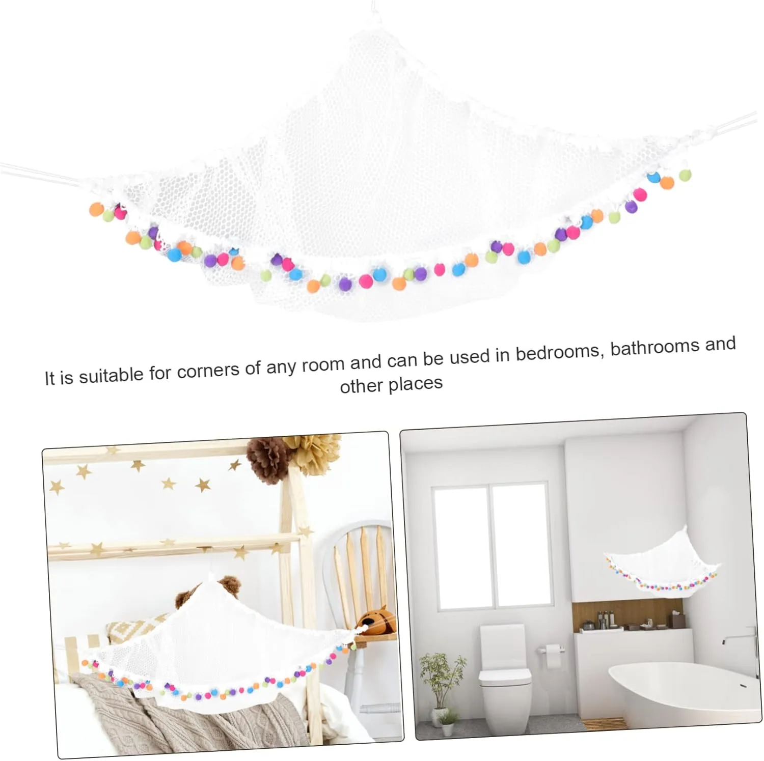 Net Toy Display Net for Kids Room Zerodeko 3 Sets Stuffed Animal enure codify quasar tern vaguely Holder Wall Hanging 