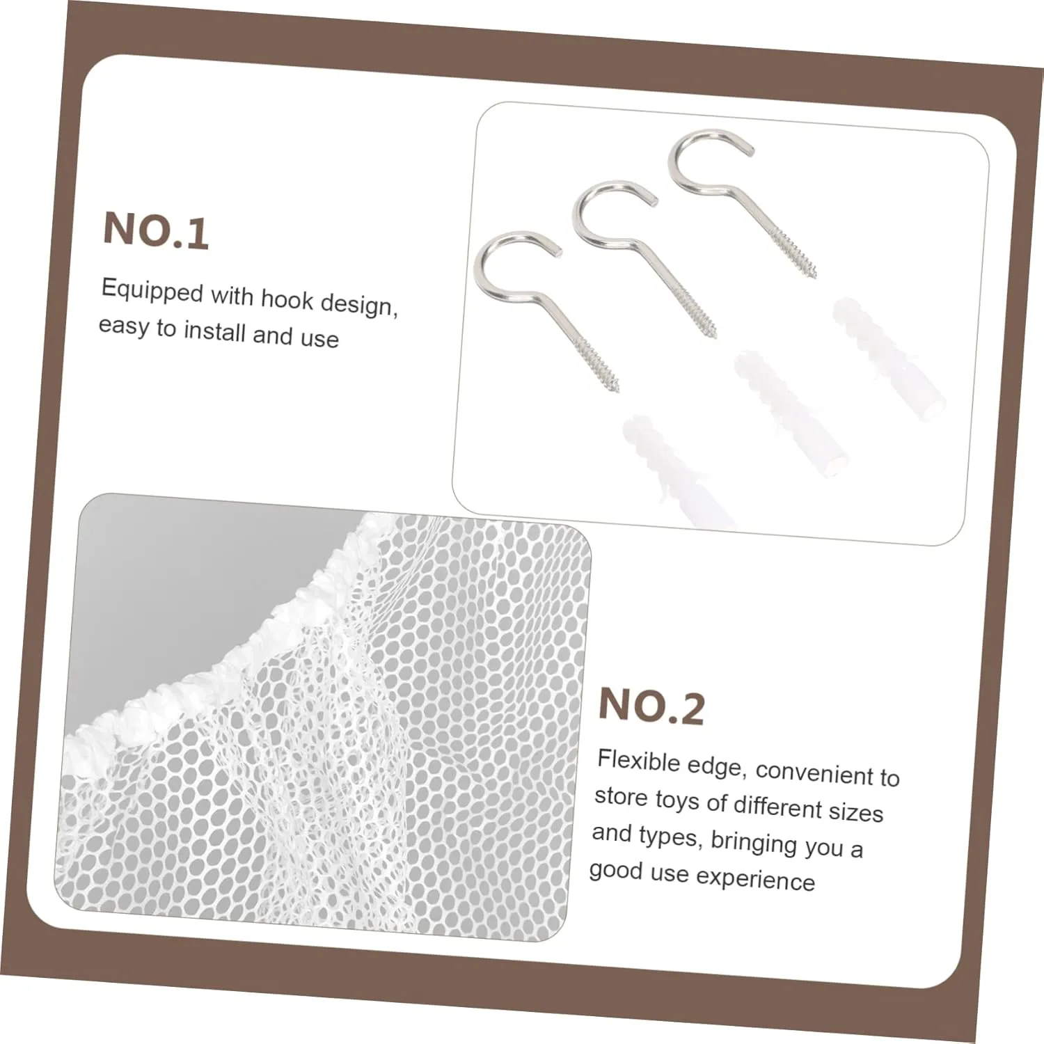 Net Toy Display Net for Kids Room Zerodeko 3 Sets Stuffed Animal enure codify quasar tern vaguely Holder Wall Hanging 