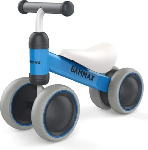 No Pedal 4 Wheels Bicycle$ First Birthday Gift$ Toddler Bike to Help Start Riding BAMMAX Balance Bike for 1 regenerate Year Old$ Riding Toys for 9-24 Months Boys Girls$ 