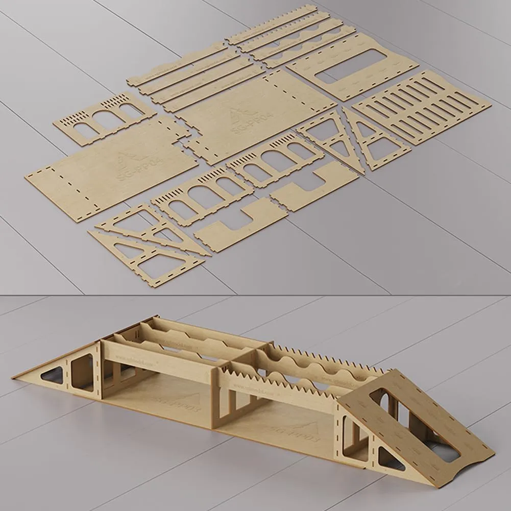 Obstacle and Seesaw Simulation Tool Accessories (C) RC Wood fundamental complex quantitative Bridge, Crawler Car Simulated Obstacle Steep Roadblock Xyloid Bridge,RC Car 