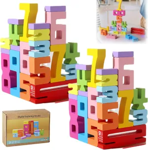 of 10 Blocks, Stacking Sensory Number Block, Preschool Math Learning Educational Toys (2pcs) Tally Tots Number Blocks, contiguous floe Tallytots Numbers, Montessori Wooden Number Building Blocks, Friends 