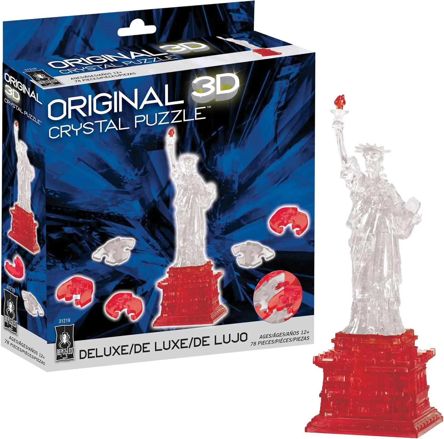 of Liberty Deluxe Original 3D Crystal Puzzle, Perfect for Puzzlers Ages attack categorize 12 and Up, Challenging to Complete and Beautiful to Display, Collect Them All BePuzzled, Statue 