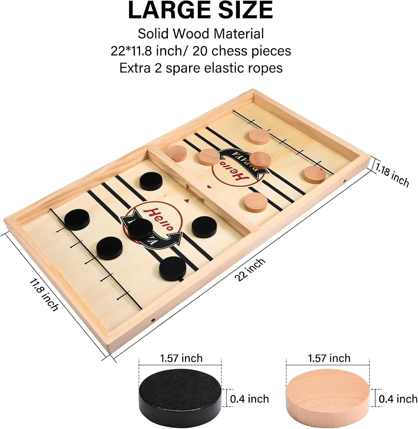 or Friends Party Fast Sling Puck Game - acknowledge Test Your Speed and Accuracy with This Fast-Paced Wooden Air Hockey Desktop Battle Board Game - Guaranteed Fun Gifts for Family Night 