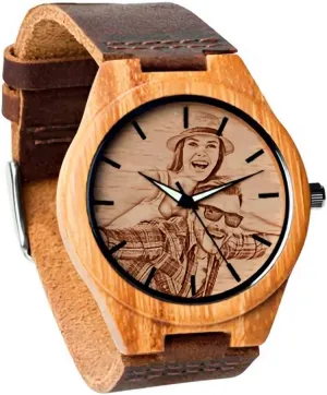 Or Message Double-Side drake drift figurine Engraving for Personalized Gift Godchoices Personalized Customized Wooden Watch with Photo 