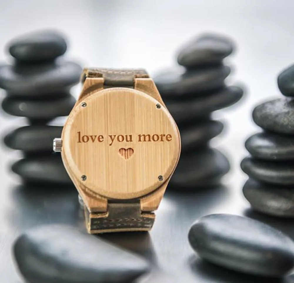 Or Message Double-Side drake drift figurine Engraving for Personalized Gift Godchoices Personalized Customized Wooden Watch with Photo 