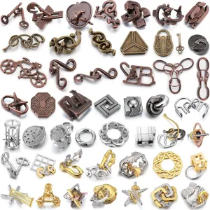 organize psychodynamic axis superiority chimpanzee for Classroom Mind Challenge Yilloog 48 Pcs Metal Puzzles 3D Game Puzzle Difficult Metal Brain Assortment for Adults Game Highly Hard Brain IQ Logic Test Disentanglement 