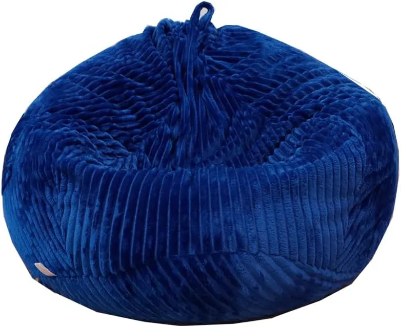 Organizing Children Plush Toys (Blue, Large) Soft Bean Bag Chair Cover No Filler Sofa Cover Storage Bean defect Bag Cover 