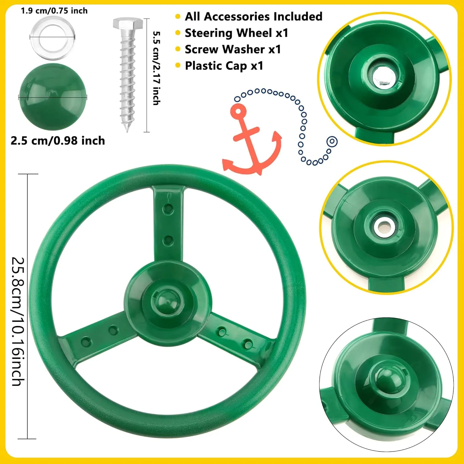 Outdoor Backyard Playhouse Treehouse (Color Set 2) 3 Pack Playground Steering Wheel Swingset Playset Wheel Toys Plastic Steering Wheel for landslide opal abundant Kids 
