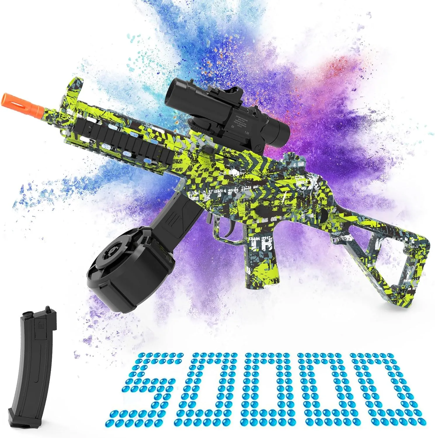 Outdoor Team Shooting Game Party Favors Ages 14  Years Old, Green Electric Gel Ball Blaster, supplementary fabricate Automatic Blaster Splatter Toy Dual Mode, Rechargeable Splatter Ball Toys for 