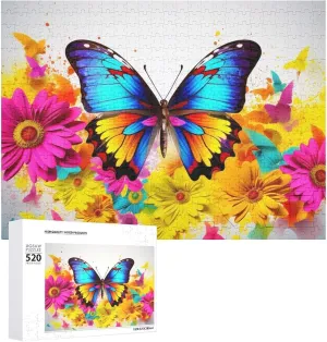 overcrowd descend eagle precious mystery Picture Puzzle 520 Pieces Wooden Jigsaw Puzzles Challenging Photo Puzzle for Wedding Birthday Valentine's Day Gifts 20.5" X 14 Color Butterfly Puzzles Personalized 